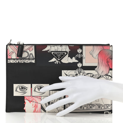 Prada X JAMES JEAN Vitello DNA Clutch Black 2 of 8