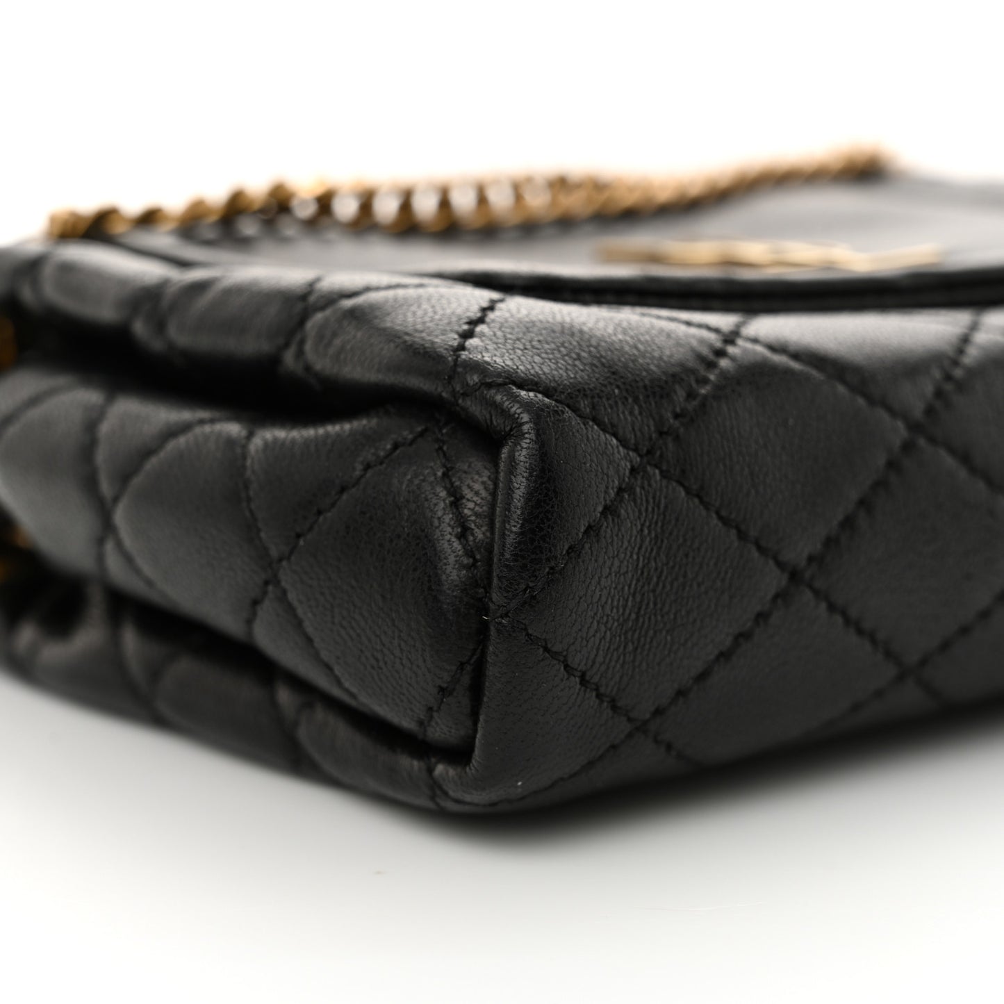 Lambskin Quilted Monogram Mini Nolita Black