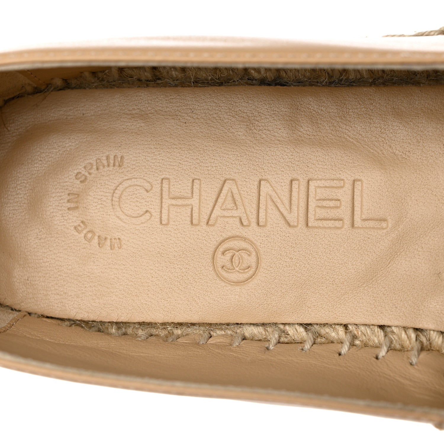 Chanel Lambskin CC Espadrilles 36 Beige Black 7 of 12
