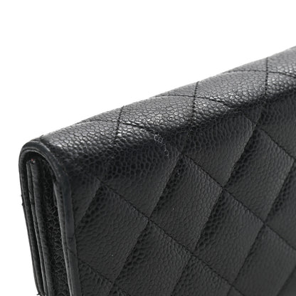Chanel Caviar Quilted Large Gusset Flap Wallet Black 5 of 6