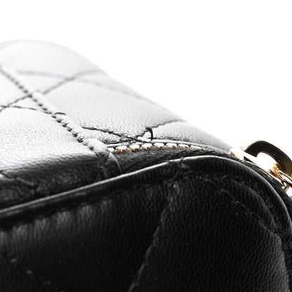 Chanel Lambskin Quilted Small Top Handle Vanity Case With Chain Black Lilac 11 of 13