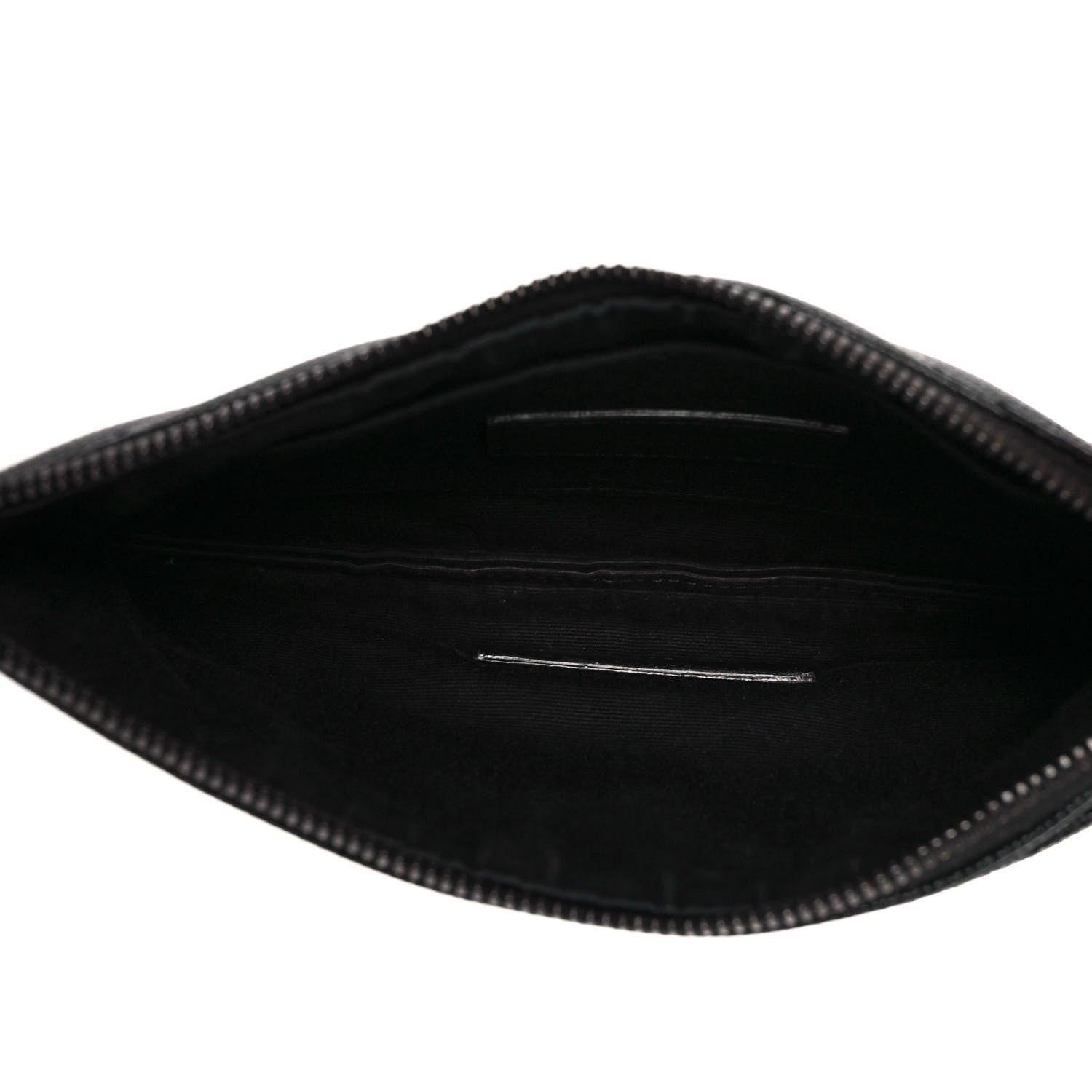 Saint Laurent Grain De Poudre Chevron Monogram Bill Pouch Black 5 of 10