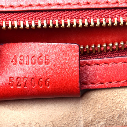 Gucci Calfskin Medium Sylvie Top Handle Bag Hibiscus Red 8 of 10