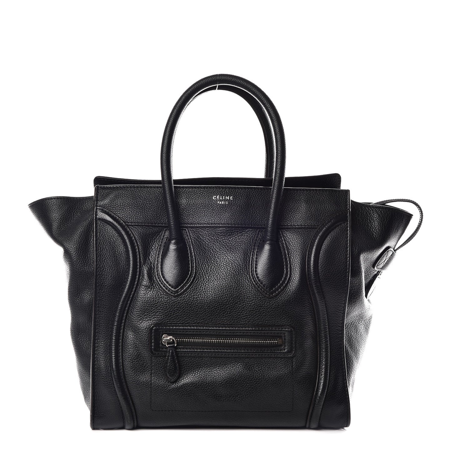 Drummed Calfskin Mini Luggage Black