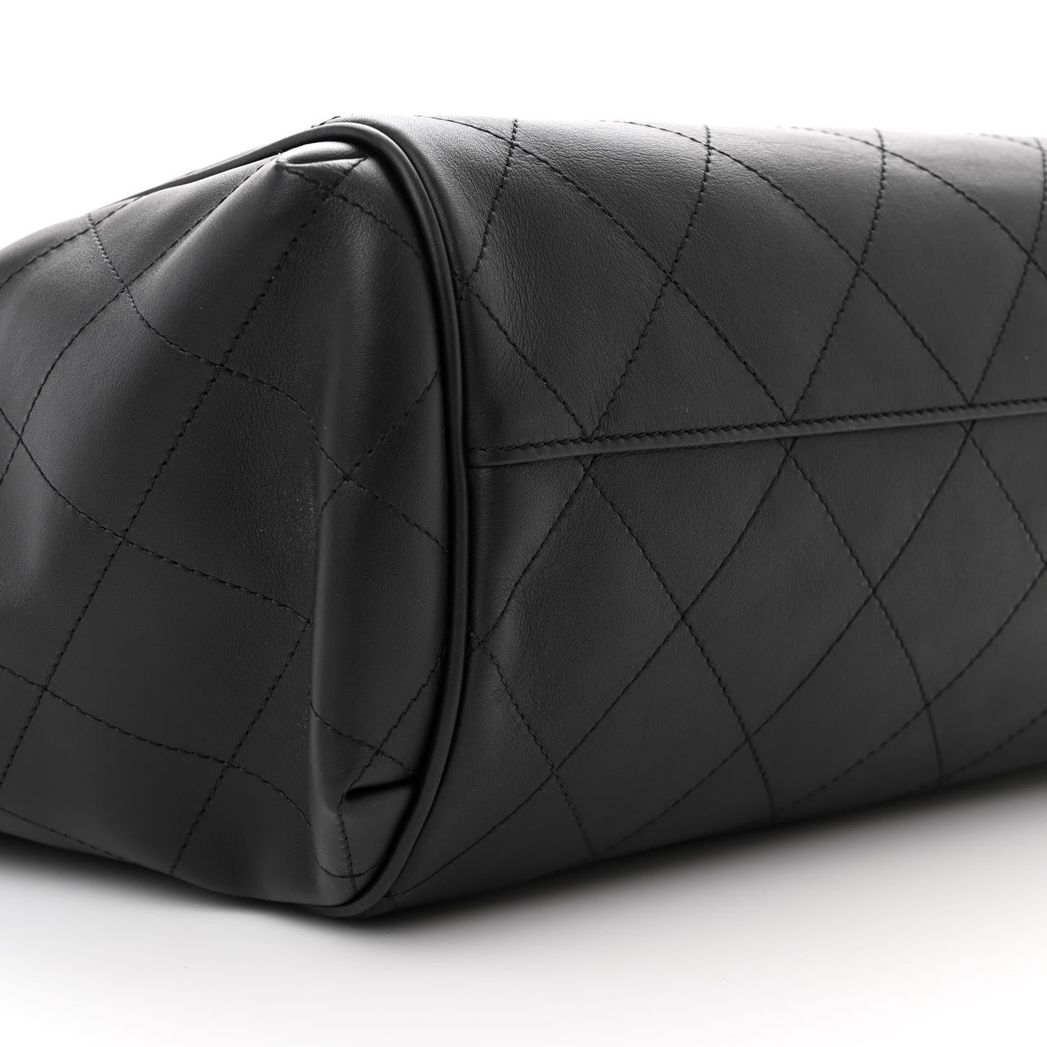 Chanel Calfskin Stitched Small Shopping Tote Black 10 of 12