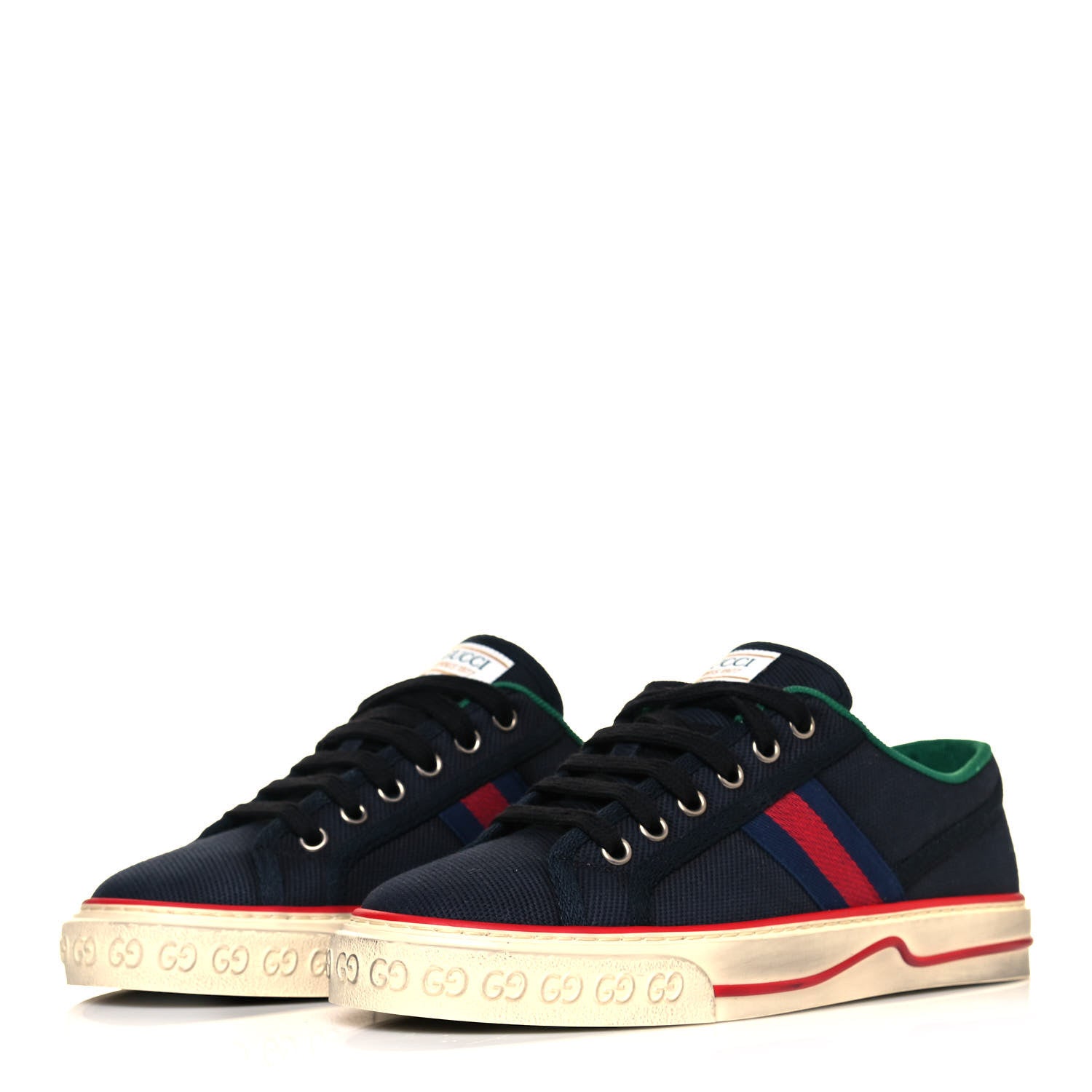 Gucci Canvas Web Womens 1977 Tennis Sneakers 37.5 Black 3 of 9