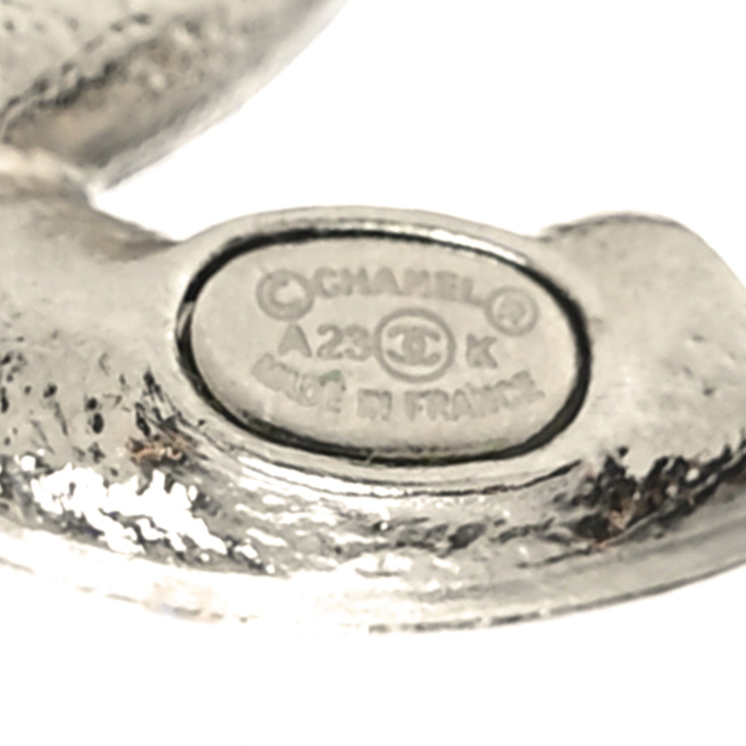 Chanel Crystal Enamel CC Earrings Silver Black 4 of 4