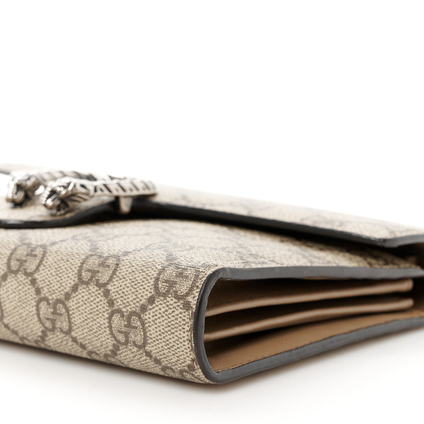GG Supreme Monogram Mini Dionysus Chain Wallet Beige Taupe