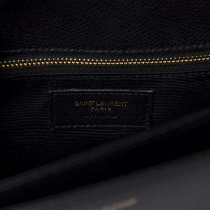 Saint Laurent Textured Calfskin Medium Classic Monogram Universite Bag Black 9 of 11