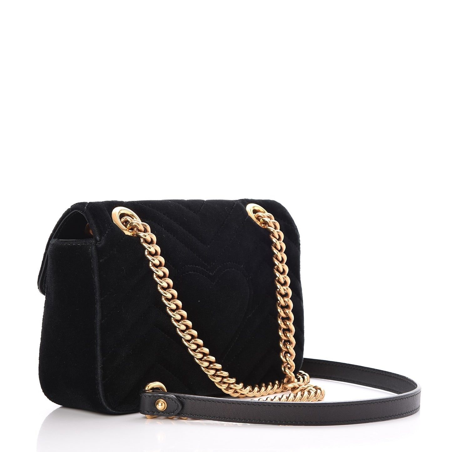 Velvet Matelasse Mini GG Marmont Shoulder Bag Black