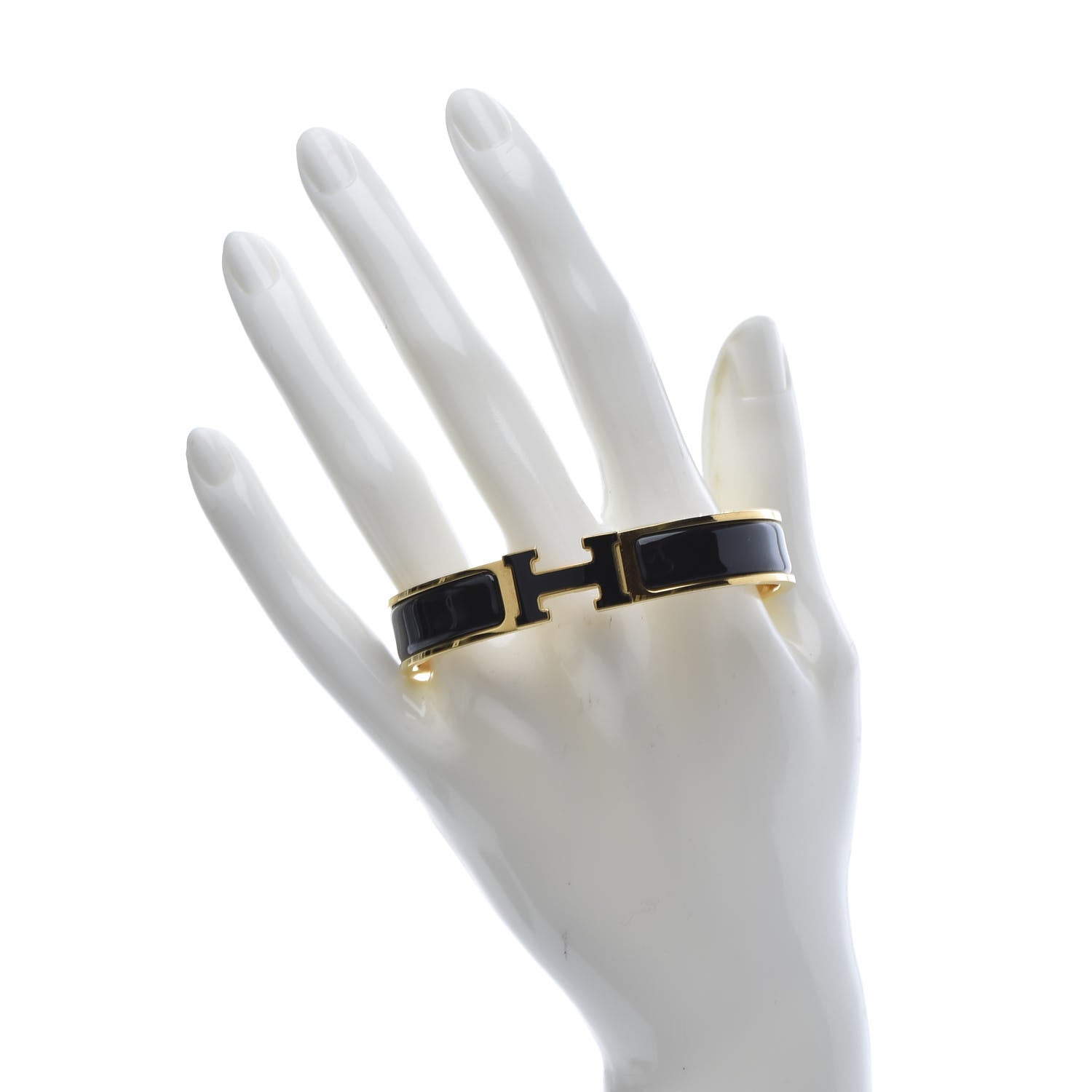 Hermes Enamel Narrow Clic Clac H Bracelet PM Black 2 of 6