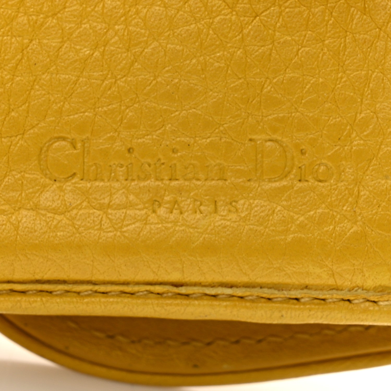 Christian Dior Goatskin Saddle Compact Wallet Yellow 8 of 14