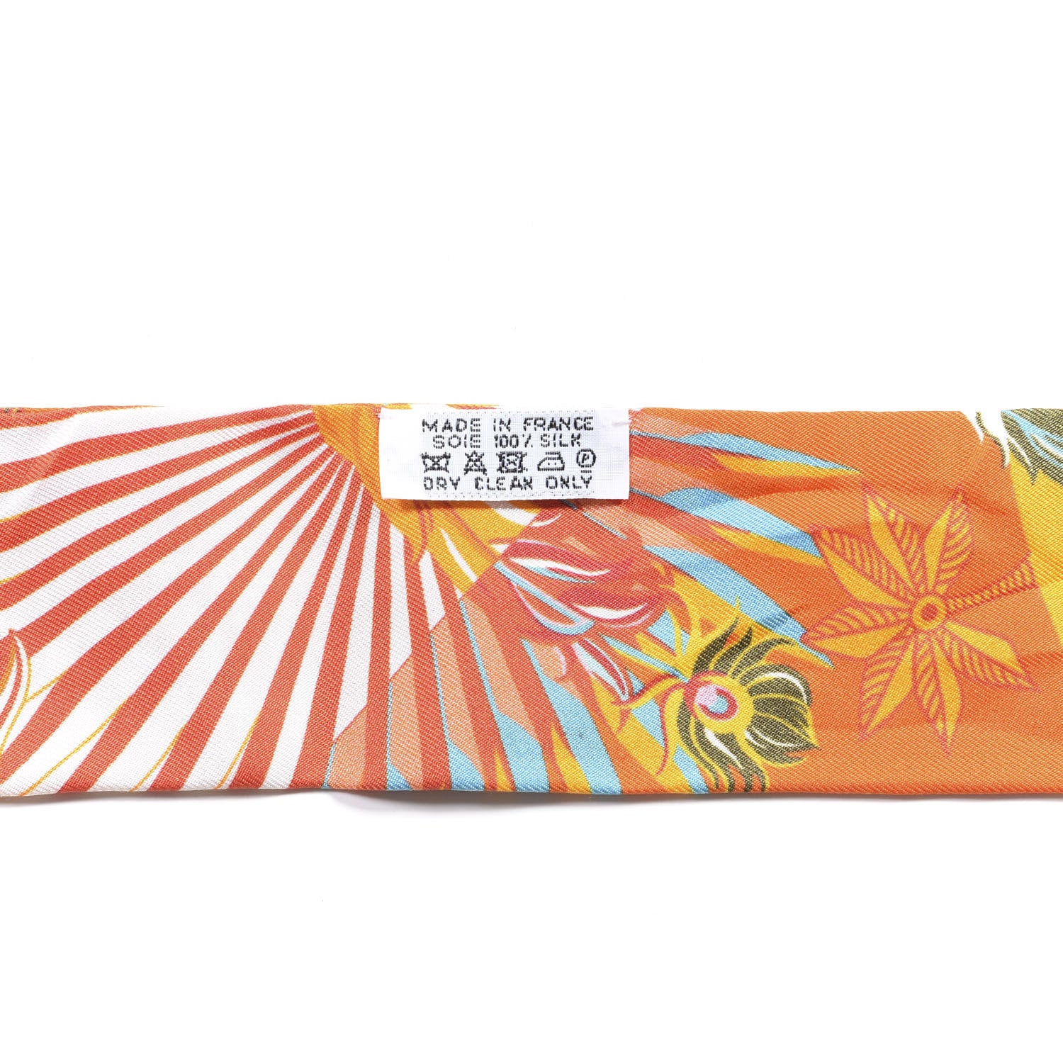 Hermes Silk Mythiques Phoenix Coloriages Twilly Blanc Orange Bleu 2 of 5
