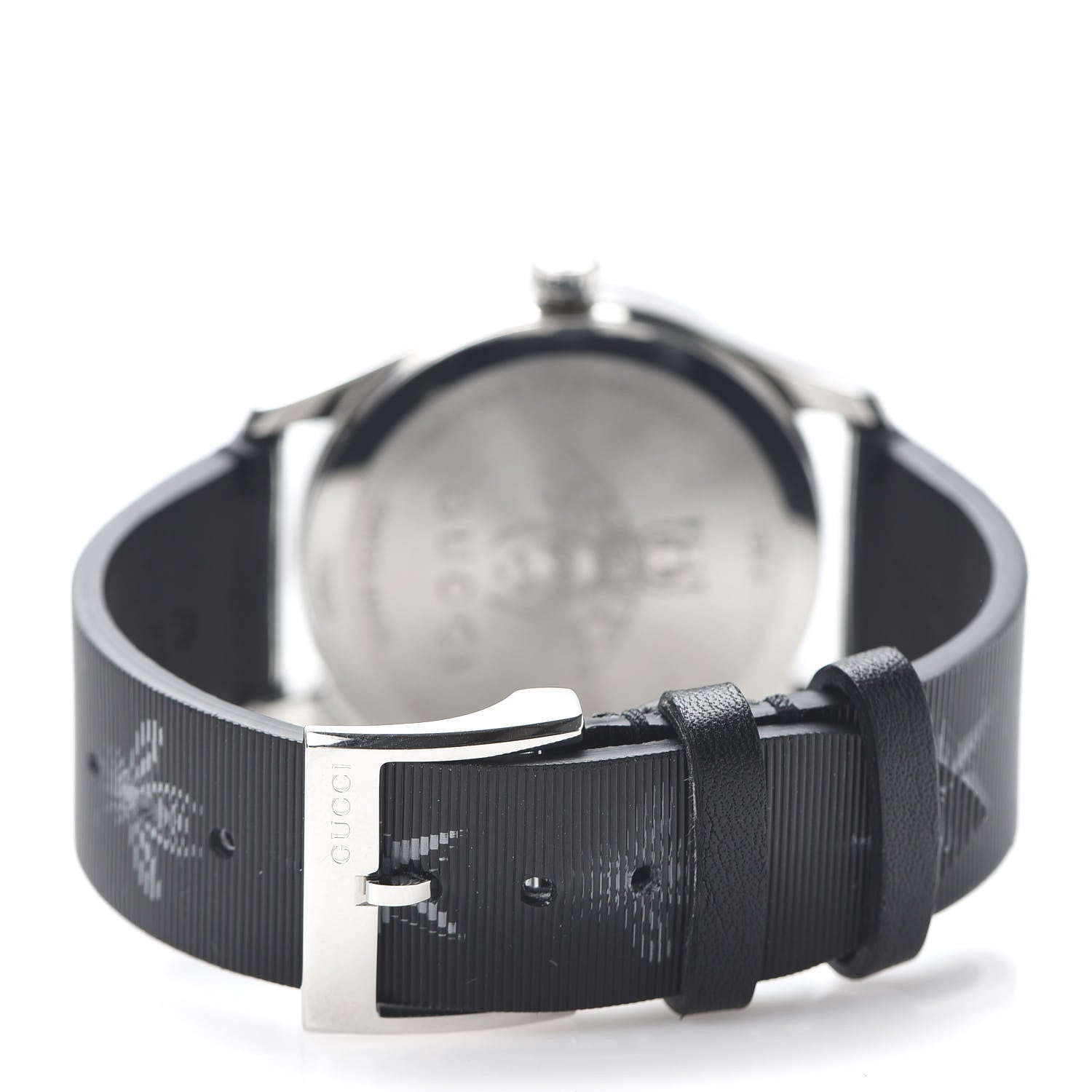Gucci Stainless Steel Calfskin 38mm G-Timeless Bee Star Hologram Quartz Watch Black 4 of 6