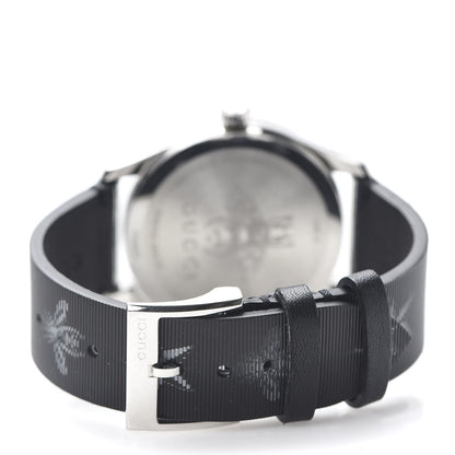 Gucci Stainless Steel Calfskin 38mm G-Timeless Bee Star Hologram Quartz Watch Black 4 of 6