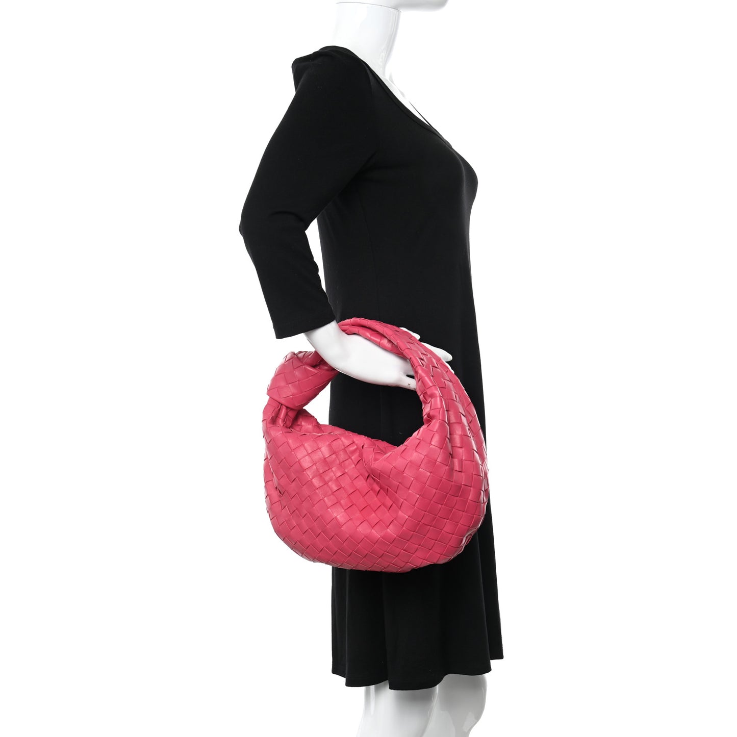 Nappa Intrecciato Teen Jodie Hobo Cranberry