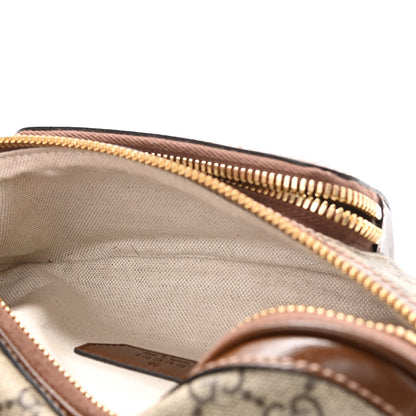 Gucci GG Supreme Monogram Textured Calfskin Retro Interlocking G Belt Bag Beige Ebony Brown Sugar 5 of 9
