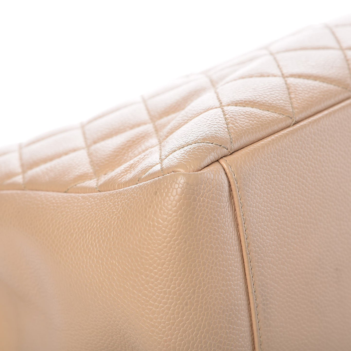 Caviar Quilted Grand Shopping Tote GST Beige Clair