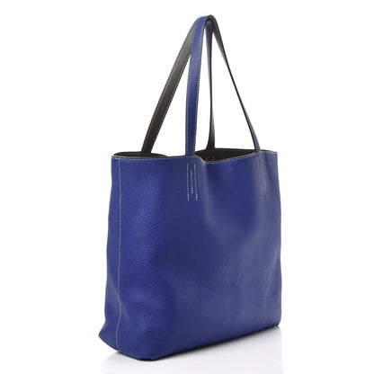 Hermes Taurillon Clemence Double Sens 36 Reversible Tote Graphite Bleu Electrique 5 of 24