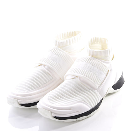 Chanel Stretch Fabric CC Sneakers 36.5 White 2 of 10
