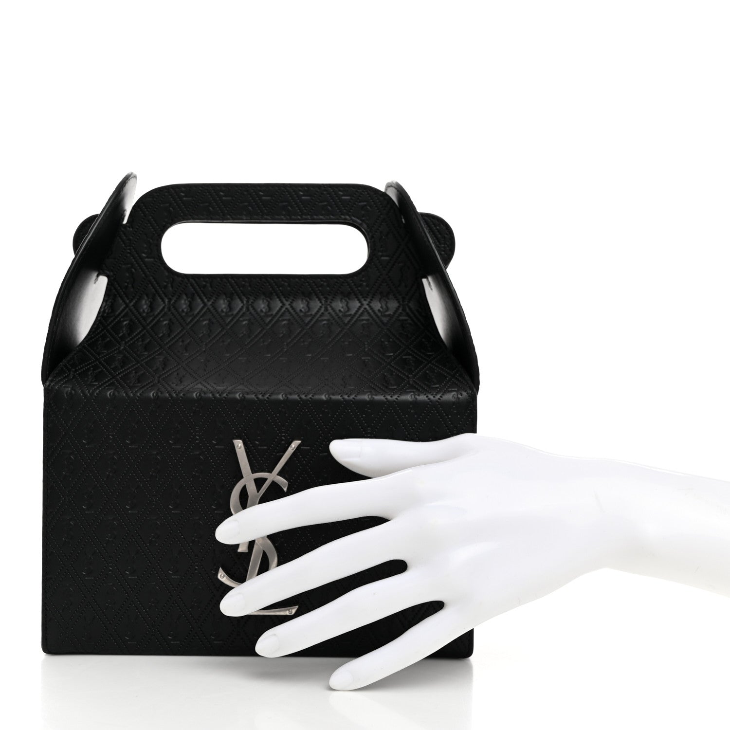 Saint Laurent Calfskin Monogram Take Away Box Black 2 of 7