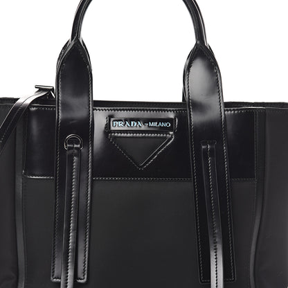 Prada Tessuto Nylon Spazzolato Small Ouverture Top Handle Bag Black 6 of 8