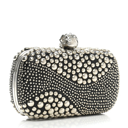 Alexander McQueen Nappa Studded Swish Skull Box Clutch Black 3 of 8