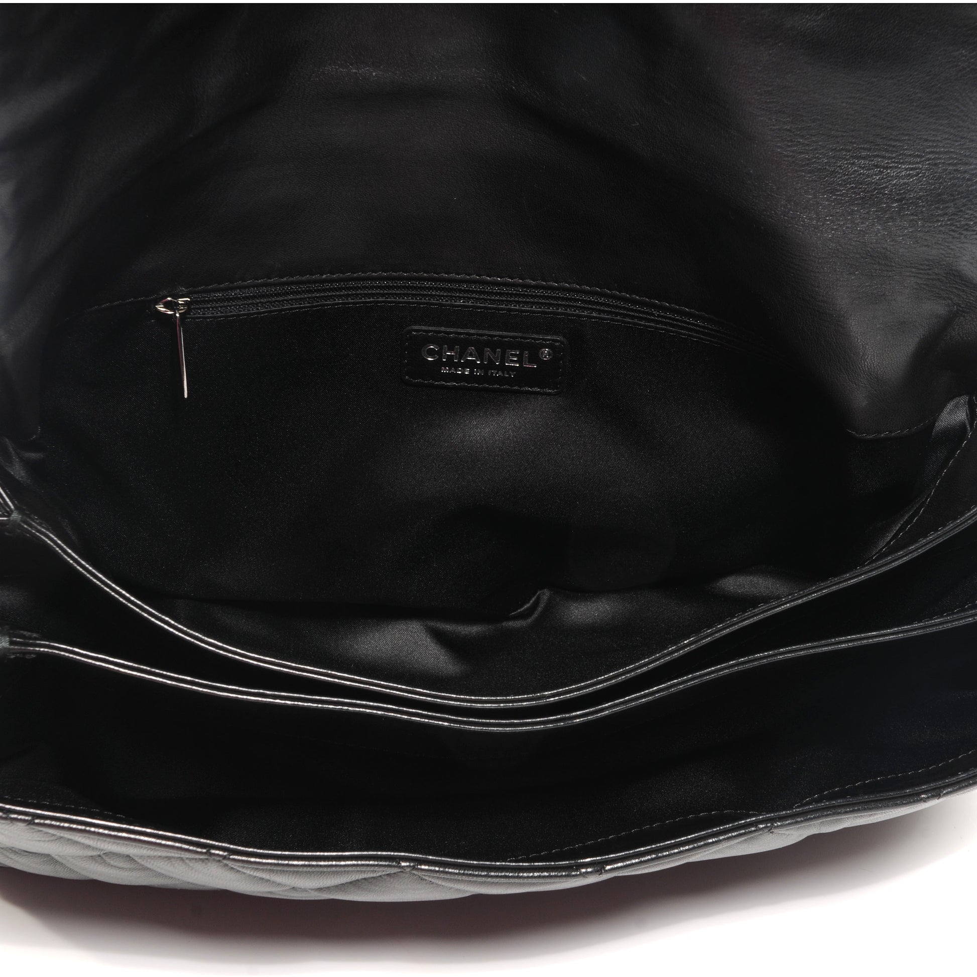 Chanel Lambskin Quilted Maxi 3 Flap Black 5 of 7