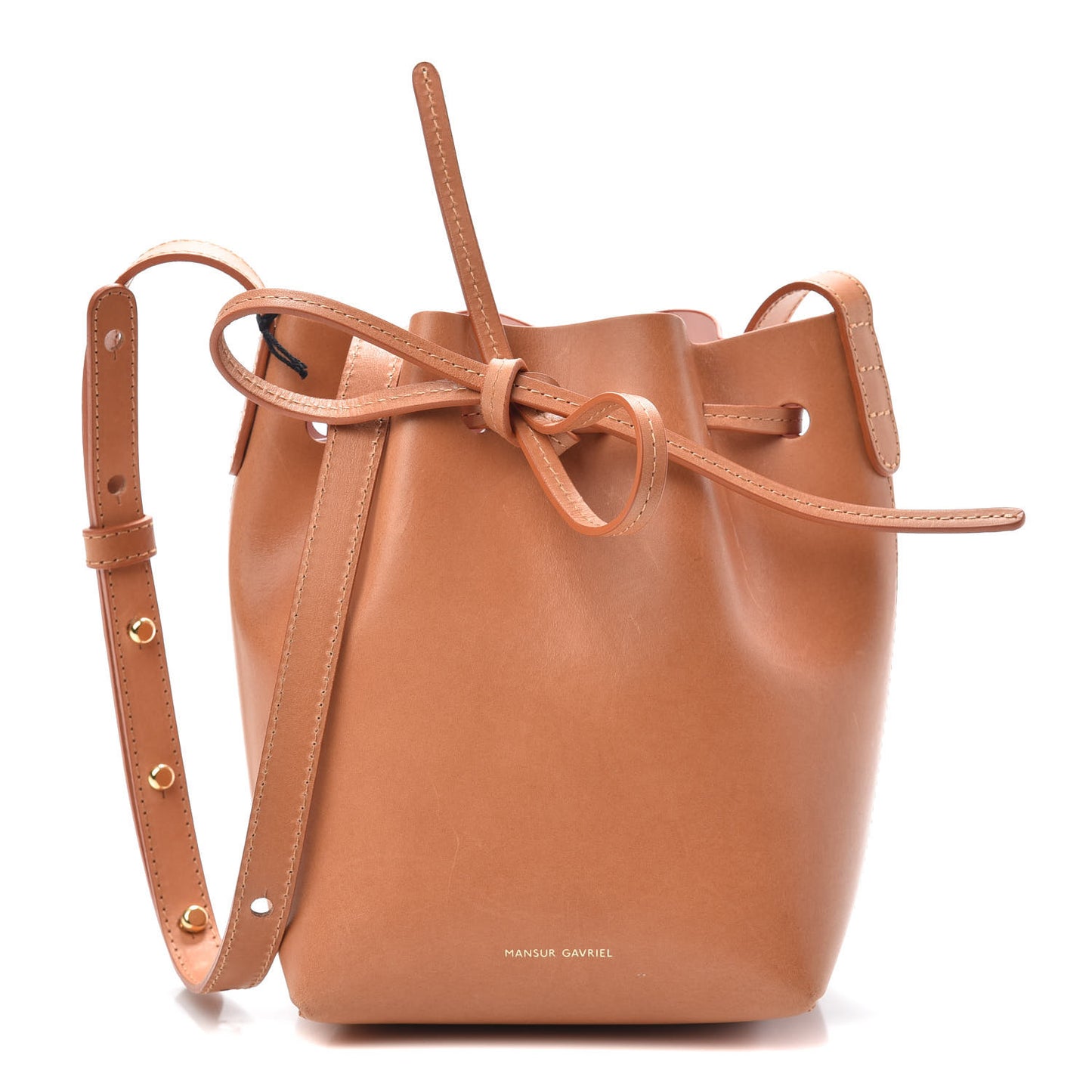 Calfskin Mini Mini Bucket Bag Cammello Rosa
