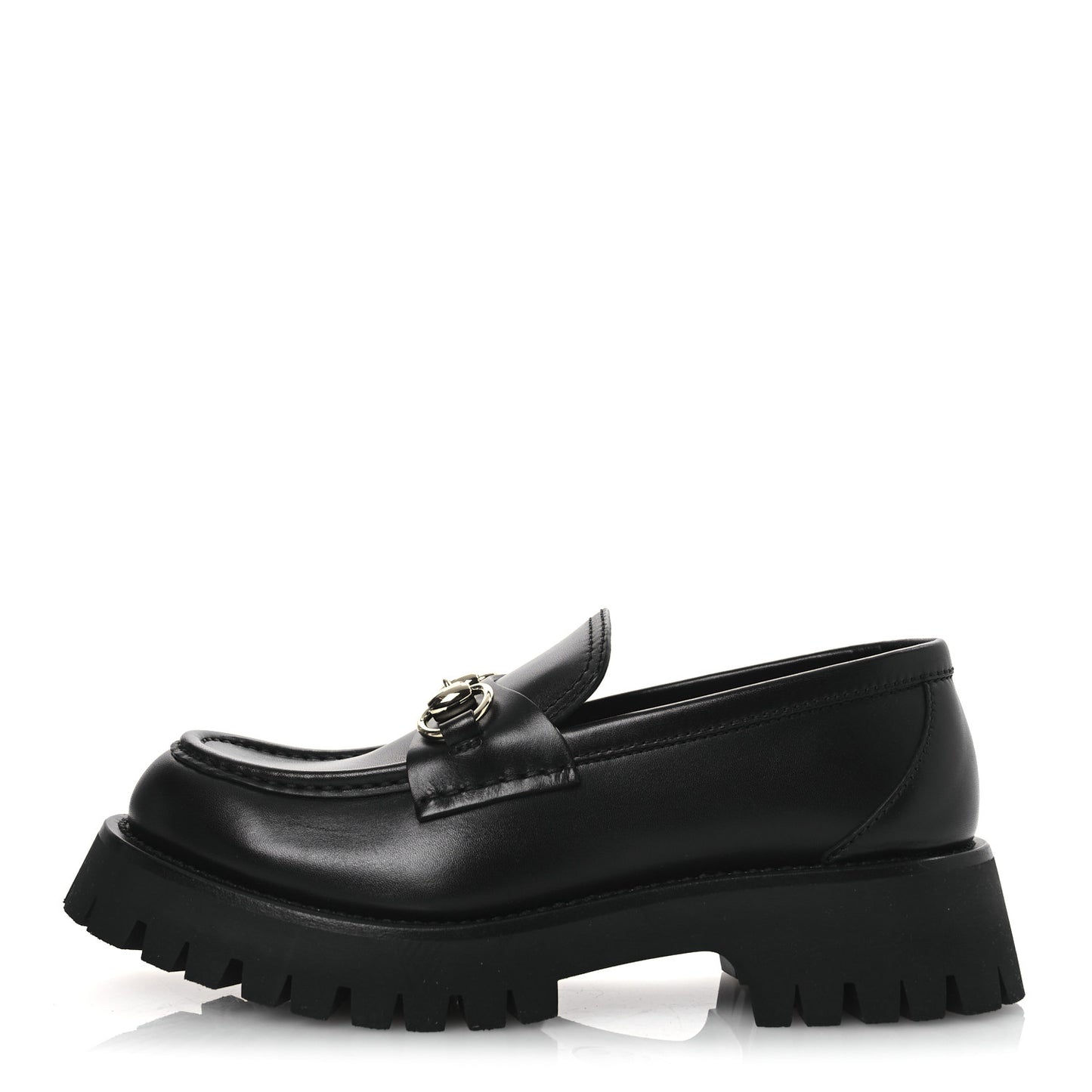 Betis Glamour Calfskin Womens Horsebit Loafers 37.5 Black