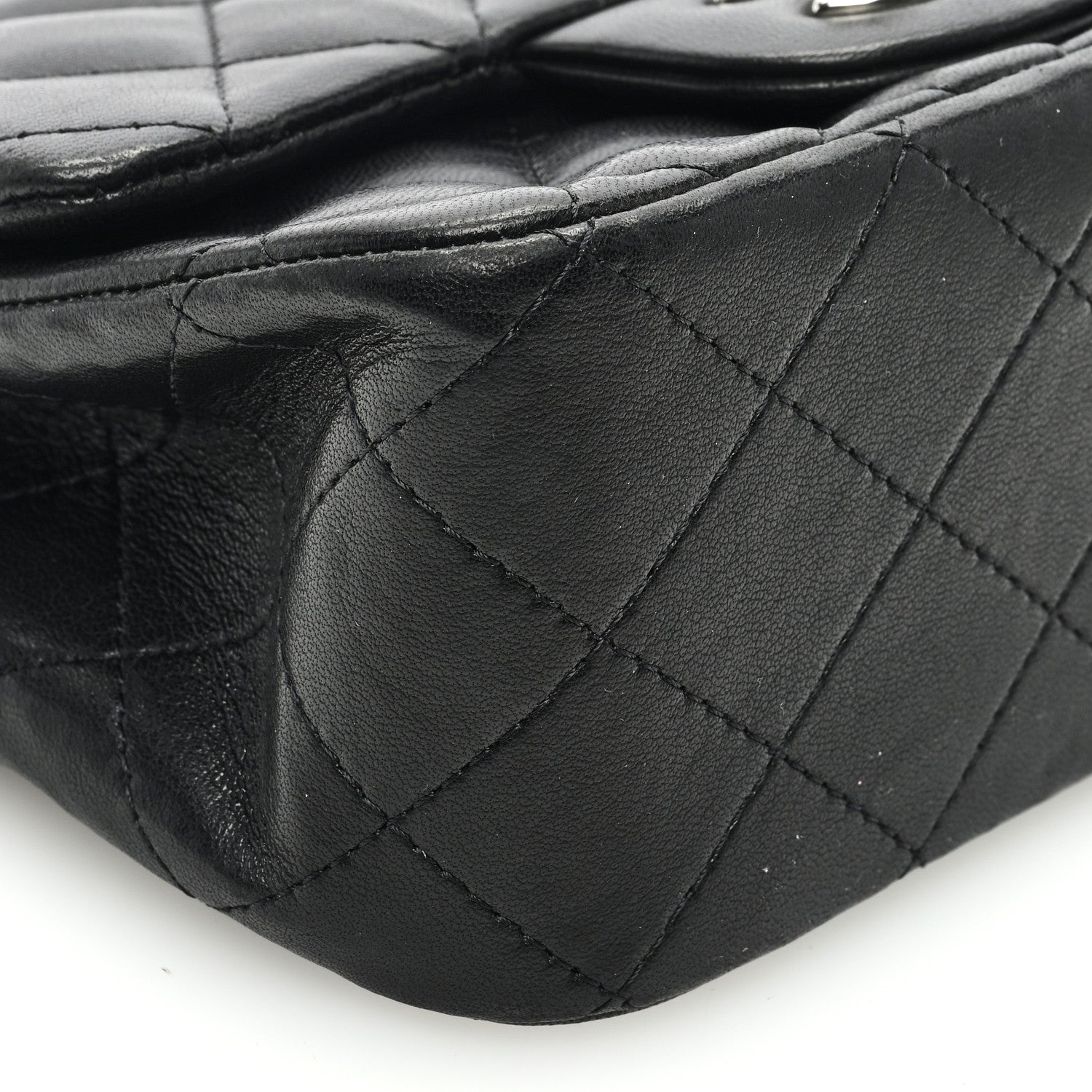 Chanel Lambskin Quilted Mini Square Flap Black 9 of 10