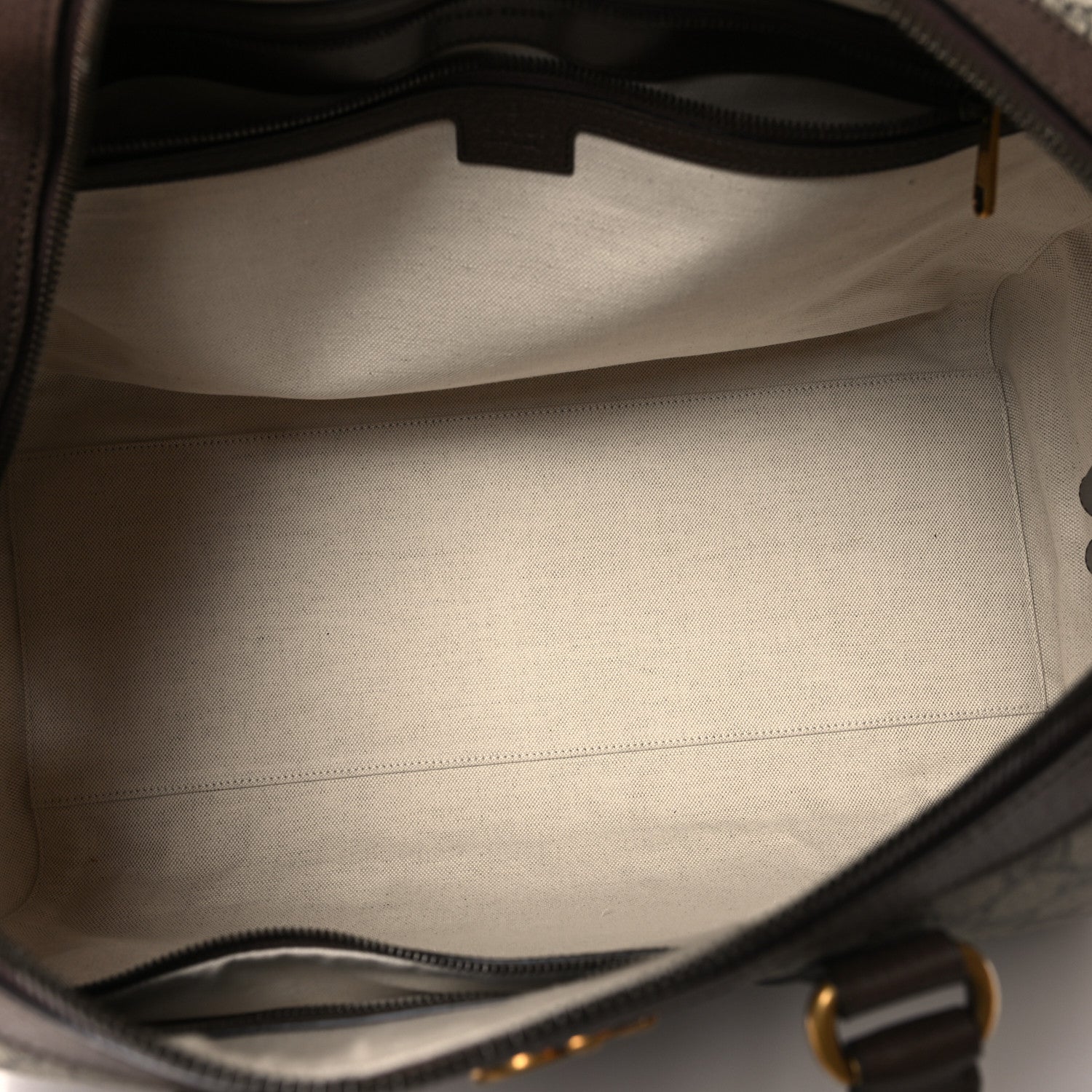 Gucci GG Supreme Monogram Textured Dollar Calfskin Web Medium Savoy Duffle Bag Beige Ebony New Acero 4 of 10