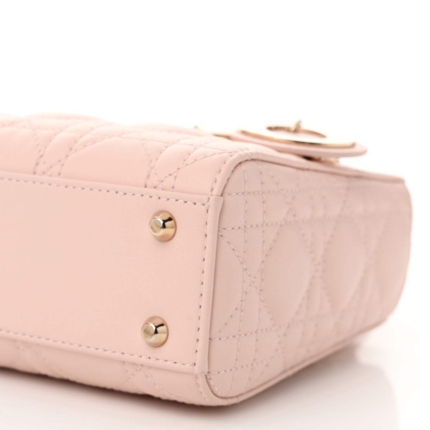 Lambskin Cannage Mini Lady Dior Powder Pink