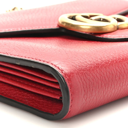 Gucci Calfskin GG Marmont Chain Wallet Vulcanic Red 8 of 9