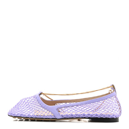 Bottega Veneta Mesh Calfskin Chain Stretch Ballerina Flats 37 Amethyst 1 of 9