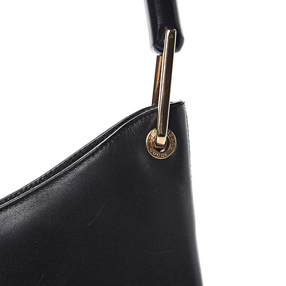 Gucci Smooth Calfskin Bamboo Handle Shoulder Bag Black 8 of 14