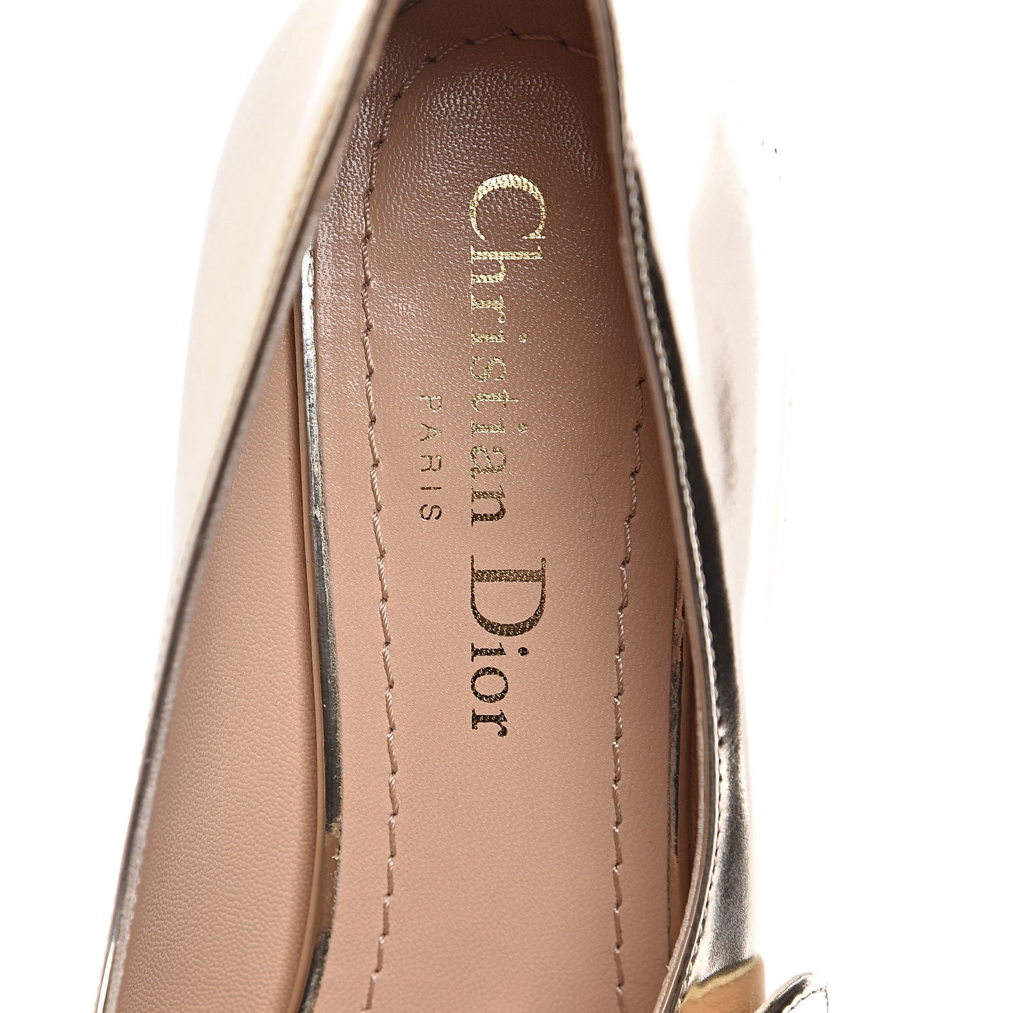 Mirror Finish Calfskin Baby-D Ballet Pumps 37.5 Stardust Gold