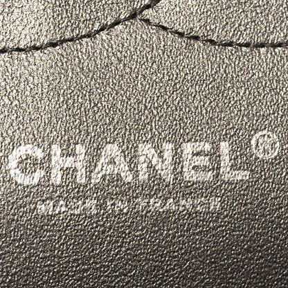 Chanel Metallic Lambskin Quilted Jumbo Double Flap Pewter 6 of 14
