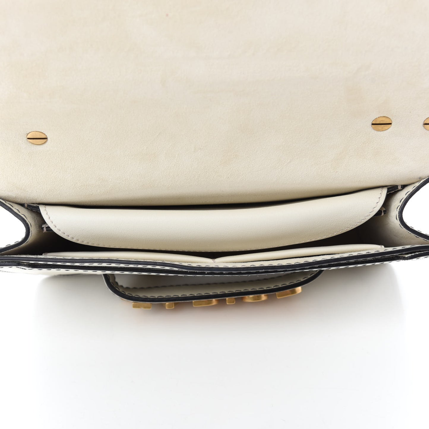 Calfskin J'Adior Chain Flap Bag Off White