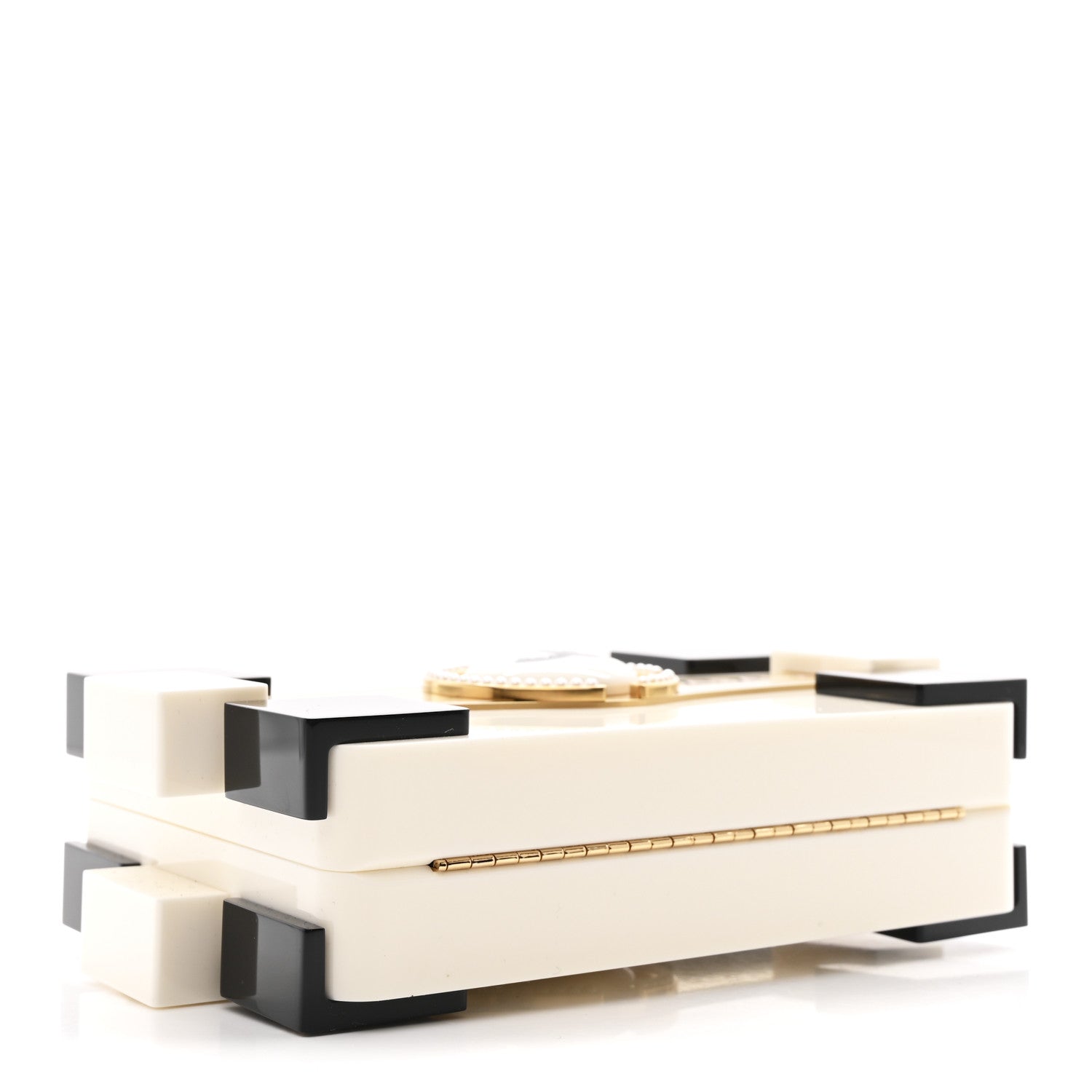 Chanel Plexiglass Boy Brick Havana by Night Clutch White Black 3 of 10