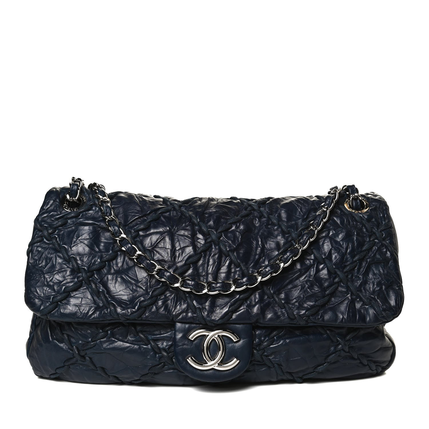 Chanel Calfskin Ultra Stitch Oversize Flap Navy 1 of 10