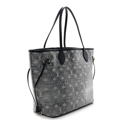 Louis Vuitton Monoglam Neverfull MM Blue 4 of 10
