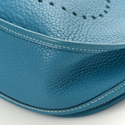 Hermes Taurillon Clemence Evelyne II PM Blue Jean 8 of 9