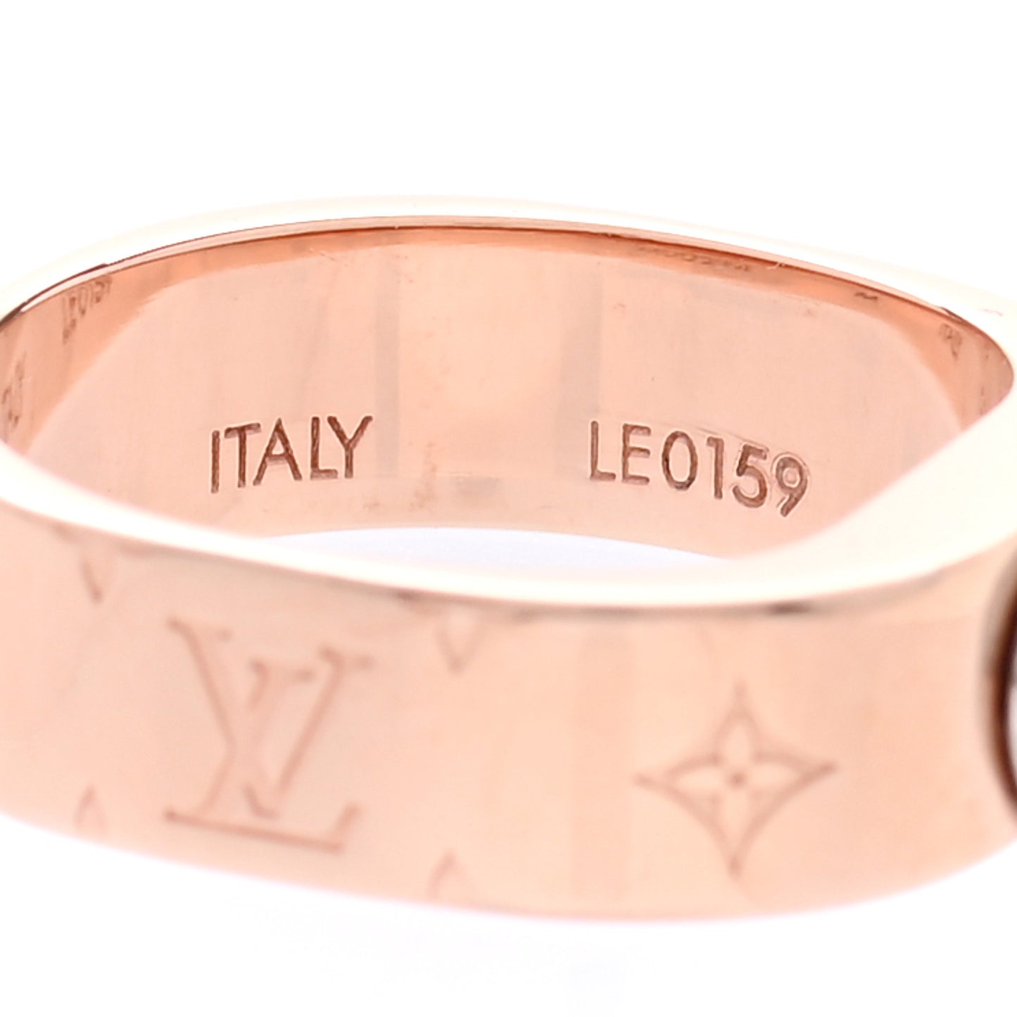Brass Monogram Engraved Nanogram Ring M Pink Gold