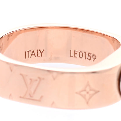Louis Vuitton Brass Monogram Engraved Nanogram Ring M Pink Gold 6 of 7