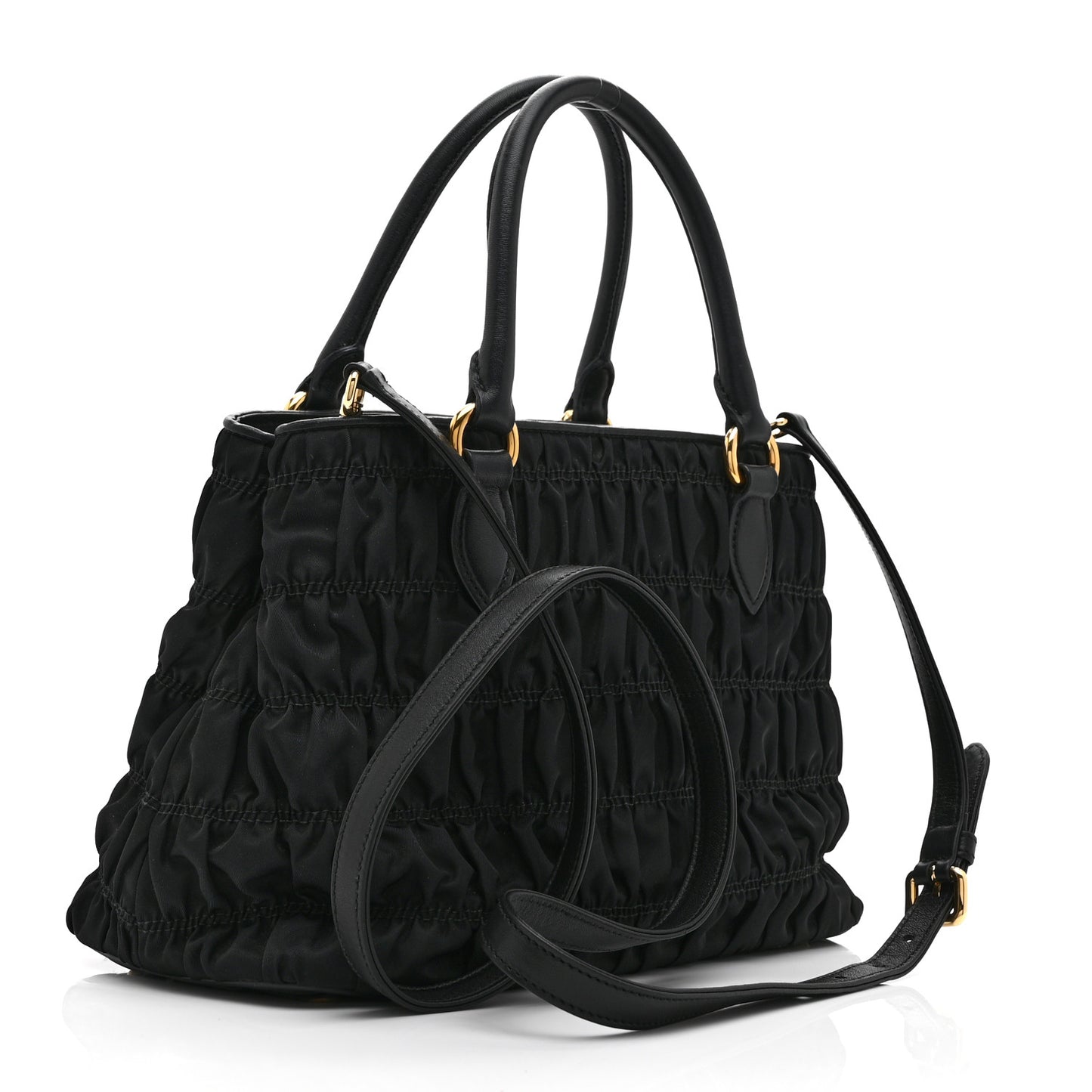 Tessuto Nylon Gaufre Small Tote Black