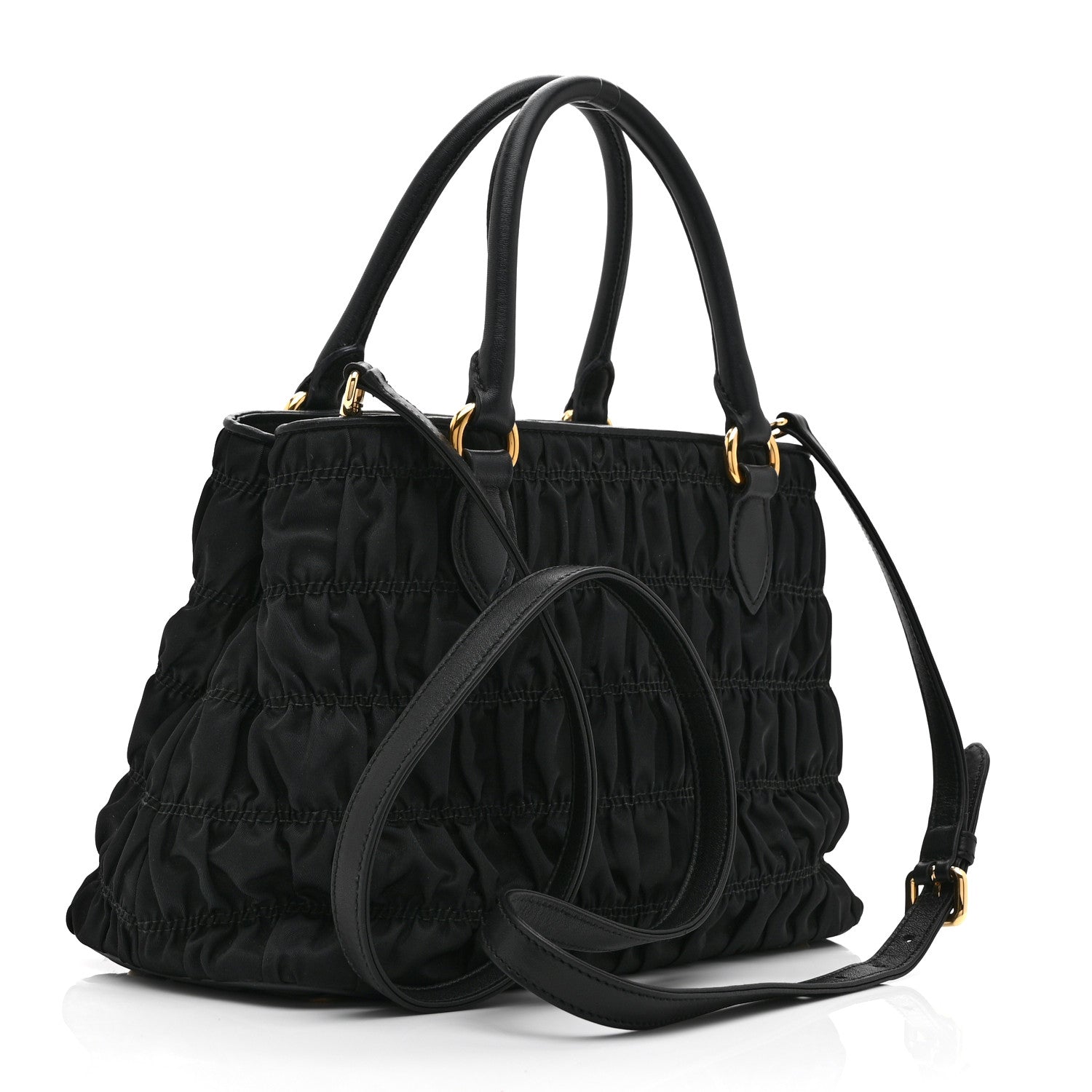 Prada Tessuto Nylon Gaufre Small Tote Black 3 of 10