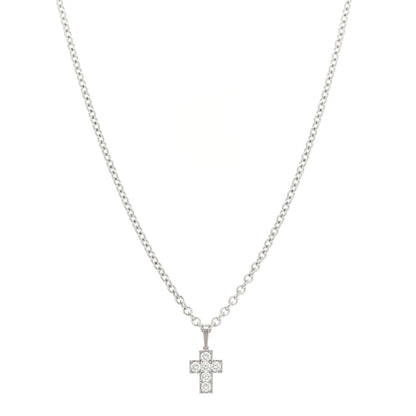 Cartier Platinum Diamond Cross Pendant Necklace 1 of 6