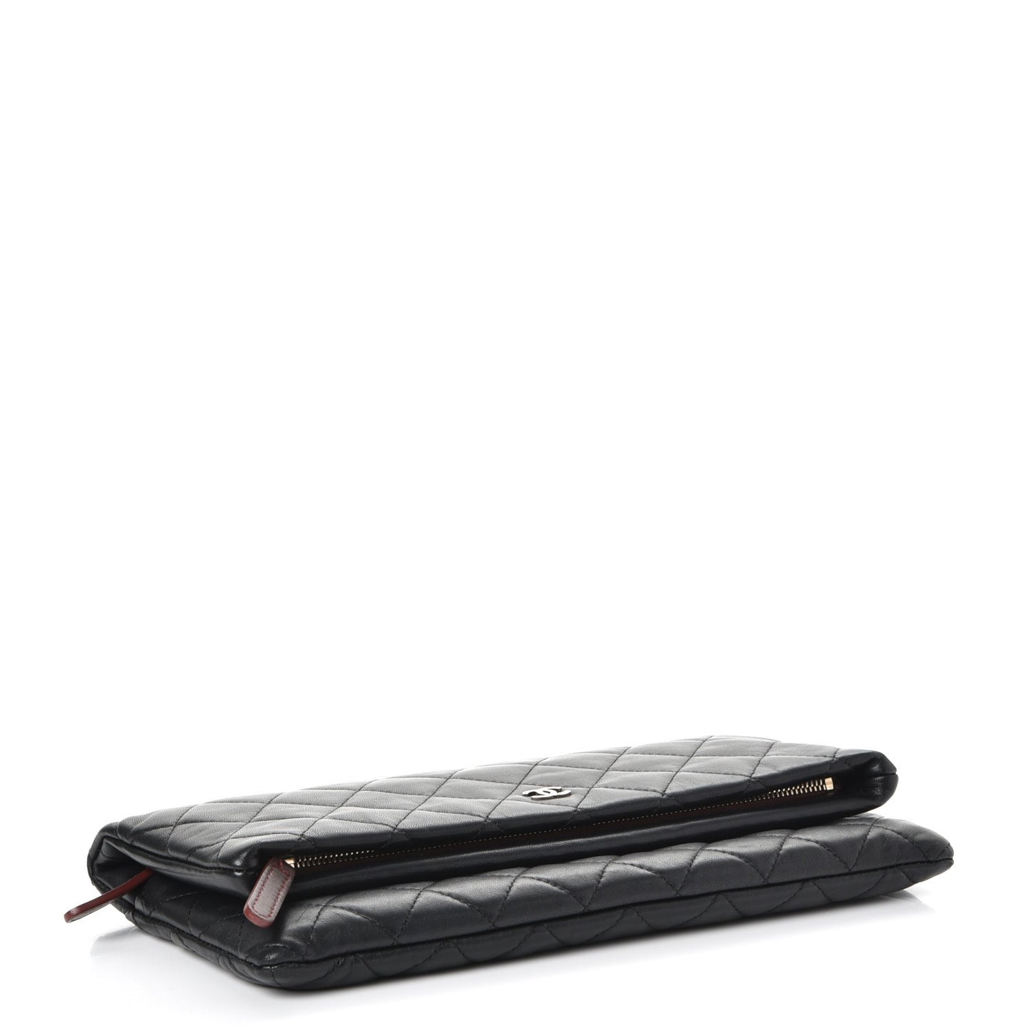 Lambskin Quilted CC Beauty Clutch Black