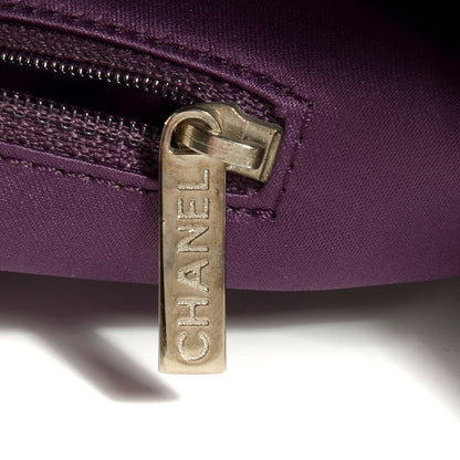 Chanel Glazed Calfskin On The Road XL Flap Dark Purple 8 of 9